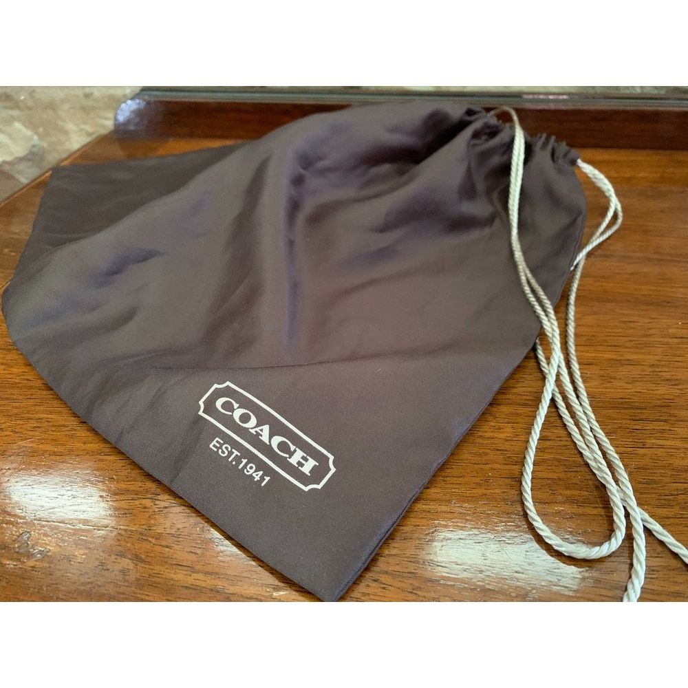 Authentic COACH Storage Protection Bags Purse Handbags Satin Chocolate Brown